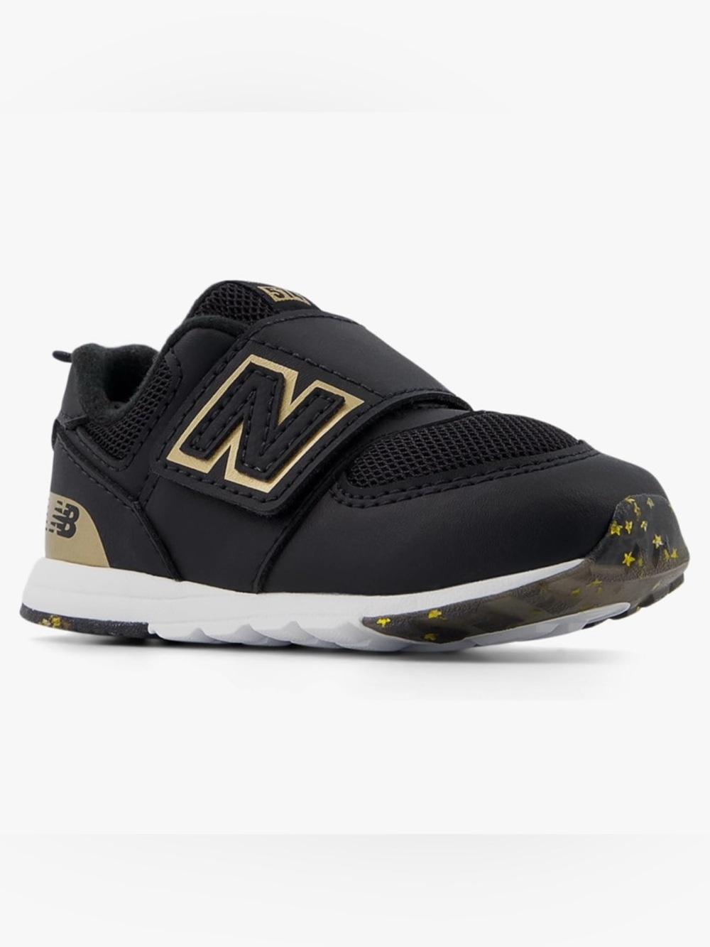 New Balance Toddler Black and Gold Velcro Athletic Sneaker - “New-B 574”